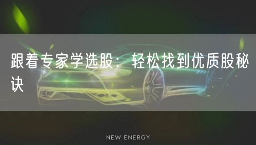 跟着专家学选股:轻松找到优质股秘诀