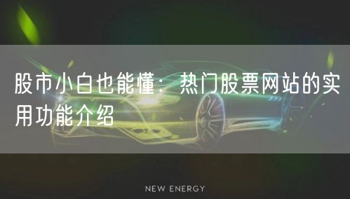 股市小白也能懂:热门股票网站的实用功能介绍