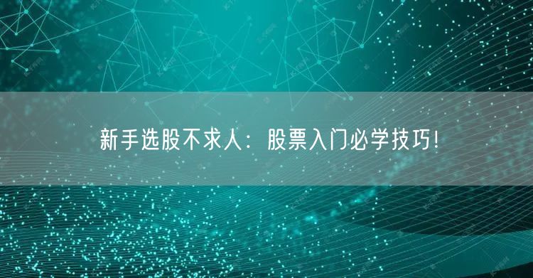 新手选股不求人:股票入门必学技巧!