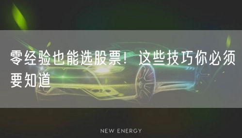 零经验也能选股票!这些技巧你必须要知道