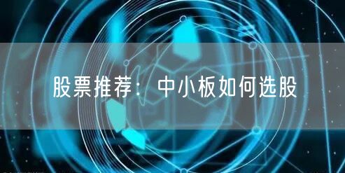股票推荐：中小板如何选股